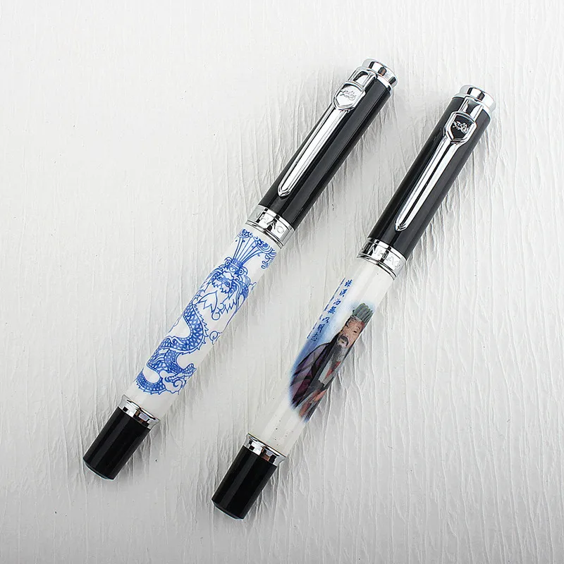 Jinhao 세라믹 만년필 금속 실버 클립 잉킹 펜, 0.5mm 미세 펜촉, 학교 사무용품 문구류