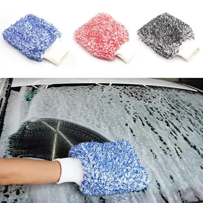 Car Cleaning Gloves Soft Microfiber Wash High Density Scratch Free Gloves Car Wash Accessories accesorios para veh&iacute;culos