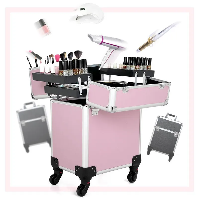 Profi Make-up Koffer Trolley Mit Rollen Und Schloss_voghion.com