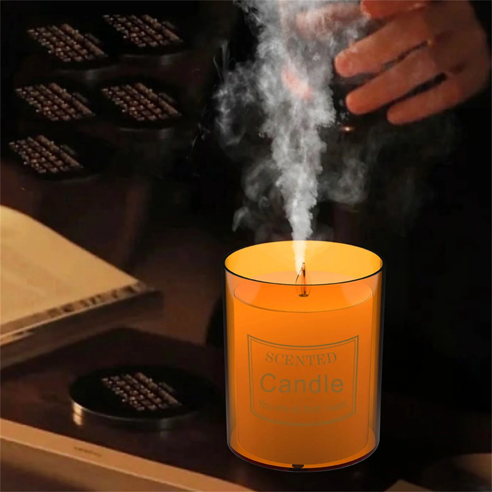 Candle Aromatherapy Machine Humidifier Household Bedroom Desktop Oil Humidification And Fragrance Distilled Water Drops