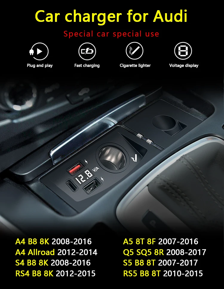 15W Für B8 A4 A4L A5 S4 S5 Q5 B8 Auto QI Ladegerät Lade Telefon Platte Schnelle Lade Panel – Detail 1