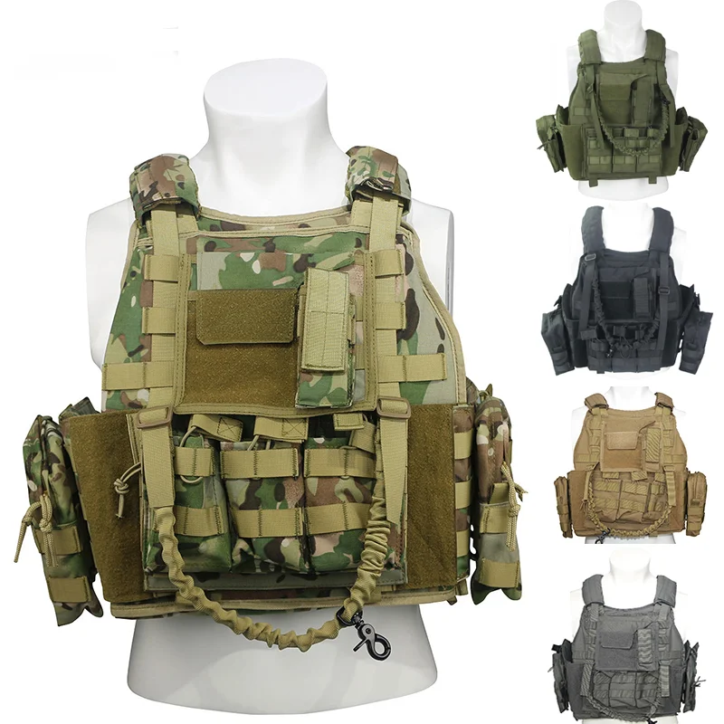 

Outdoor Chest Bag Tactical Vest Military 1000D Molle Plate Carrier Hunting Protective Adjustable Vests Army Cs Vest Body Armor