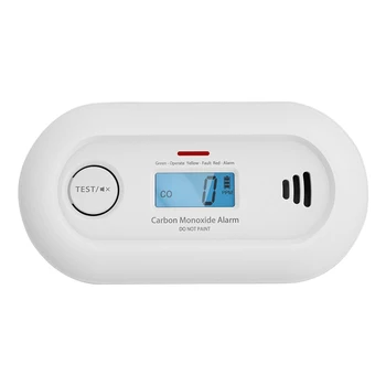 V-COME Carbon Monoxide Alarm with Digital LCD Display and Test Button, CO  Detector with 10-Year Life Battery, EN 50291, VC21