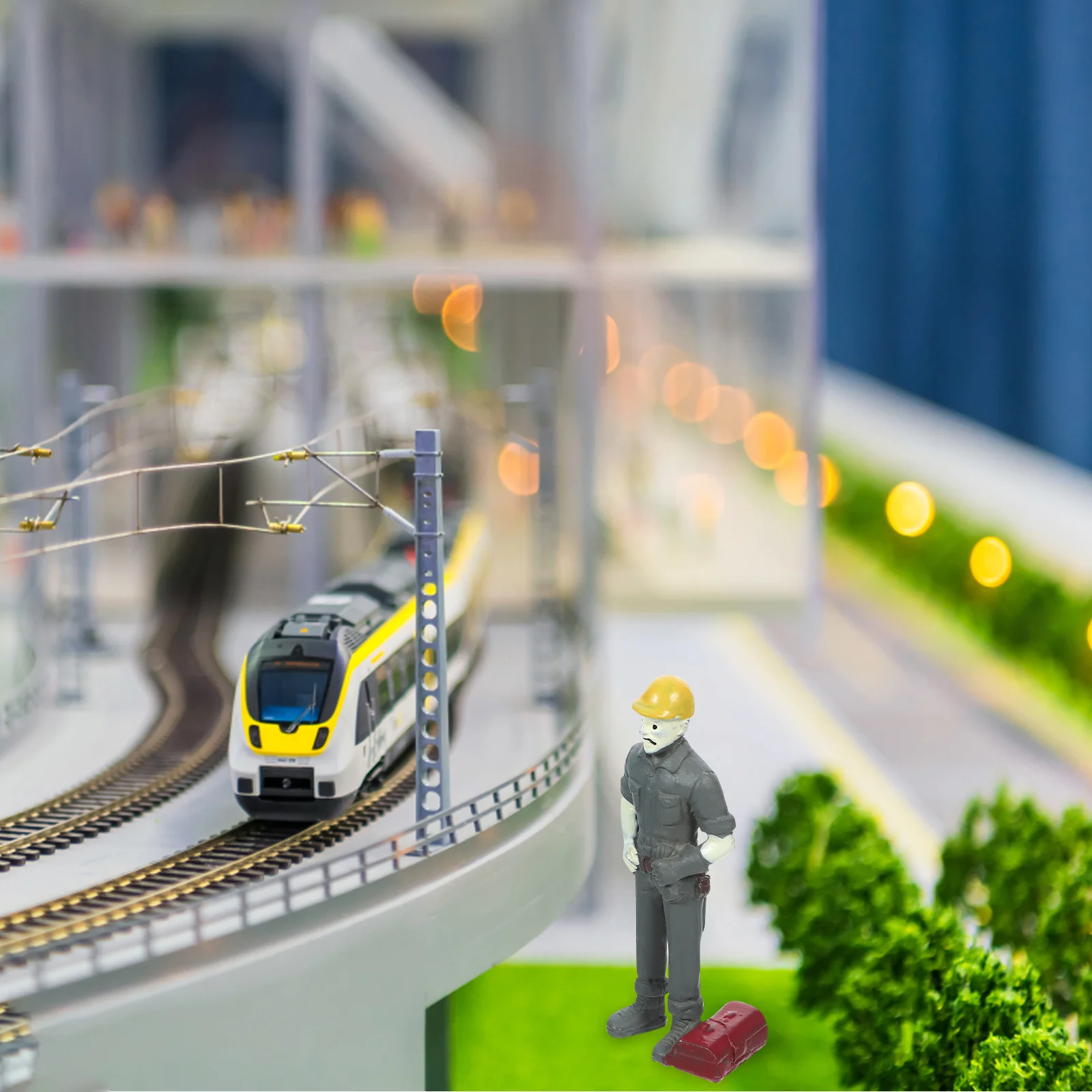 

Mini People Little People Toys Dollhouse Miniature Figures Simulated Plastic People Character Models Sand Table Trains