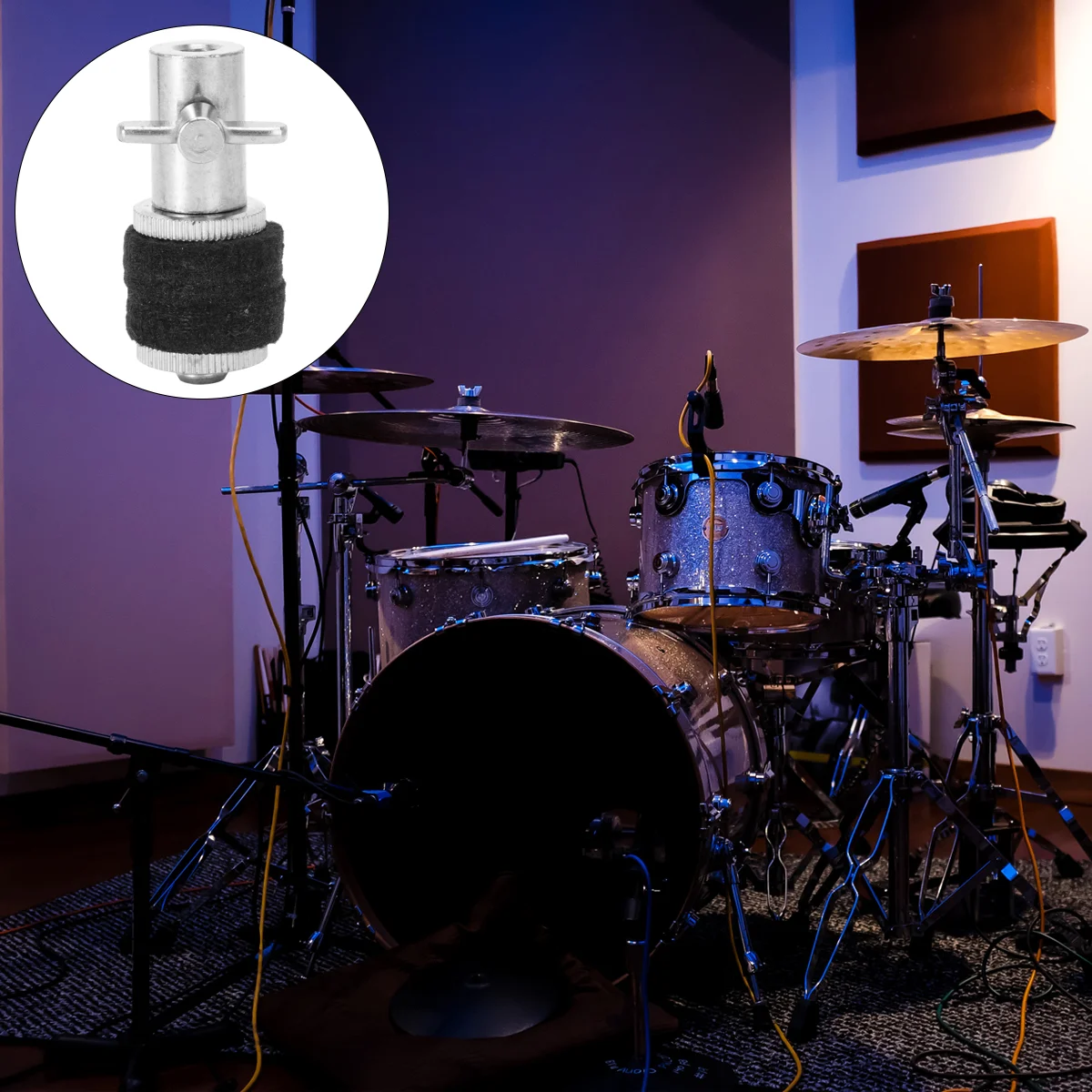 2 Pcs Hats Hi-Hat Clutch for Cymbal Stand Jazz Drum Parts Accessories Percussion Black