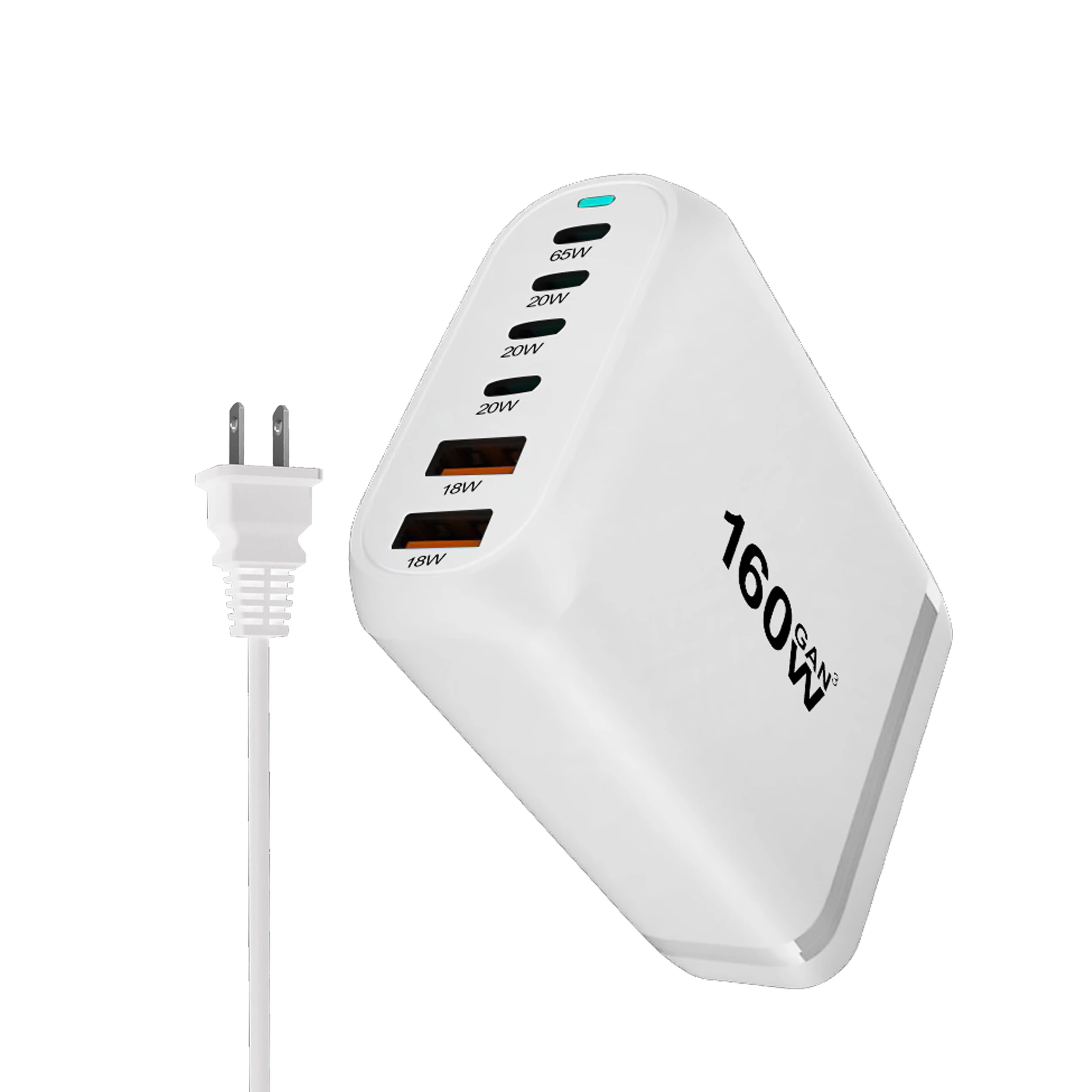 Gan 고속 충전 3.0 USB 타입 C 고속 충전기, 모바일 6 포트 USB 타입 C PD 충전기, 휴대 편리한 태블릿 충전기, 160W