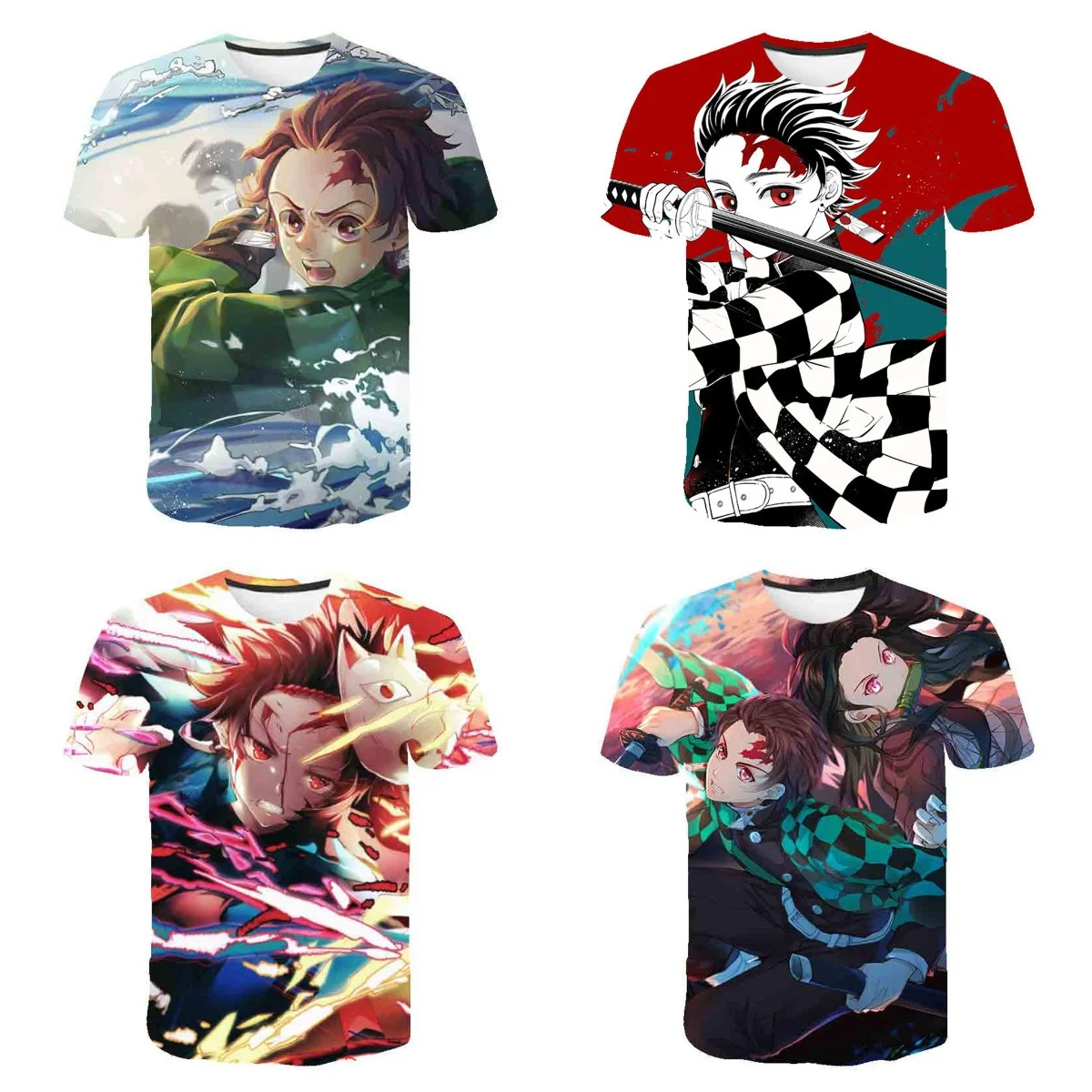 Camiseta-de-Demon-Slayer-para-hombre-Tanjiro-Kamado-Nezuko-Cosplay ...
