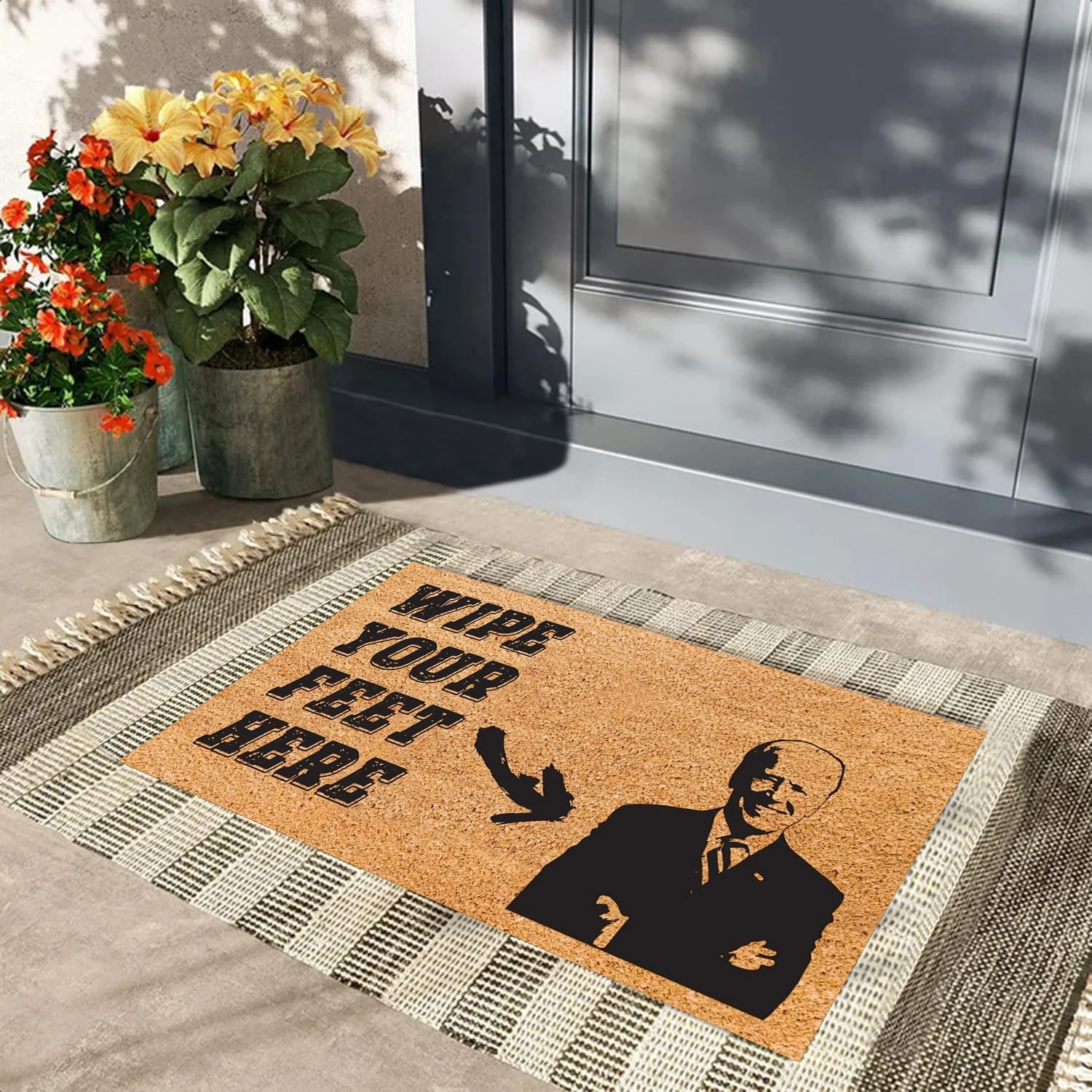 Wipe Your Feet Here Anti Joe Biden Doormat Rubber Bathroom Kitchen Mat Garden Garage Door Floor Mat Non-Slip Carpet Entrance Rug