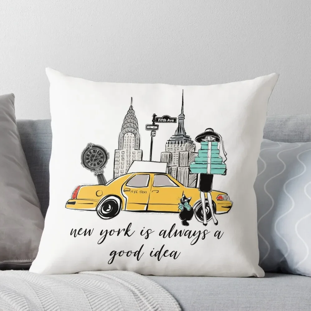

New York Girl Throw Pillow Cushions pillow pillowcase Pillow Decor