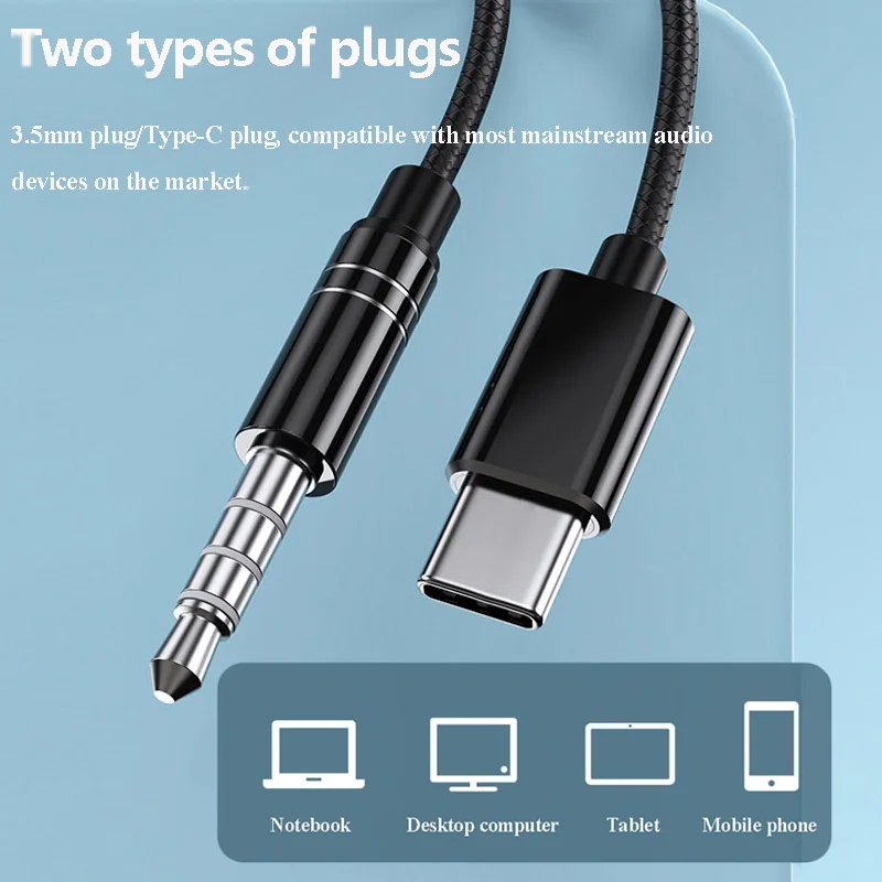 Wired Ear Clip Headphones USB Type-C 3.5mm Hifi Sound Wired Gaming Earphones Music Headset with HD Microphone for Phone PC