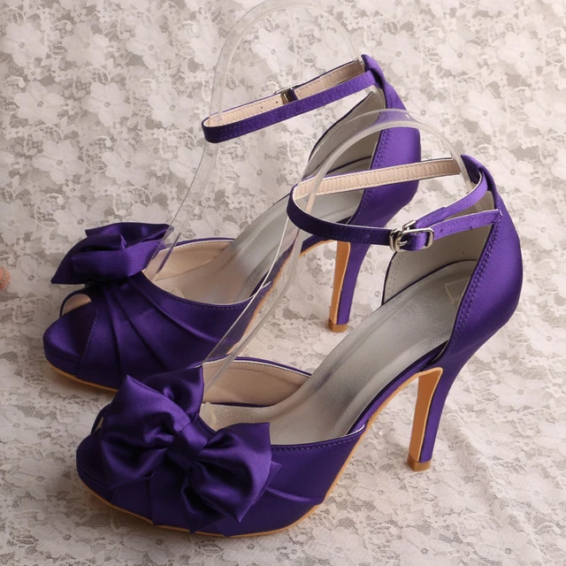 Amazon.com: Purple Crystal Bridal Shoes High Heel Platforms Rhinestone  Wedding Party Shoes Luxury Graudation Prom Pumps : Clothing, Shoes & Jewelry