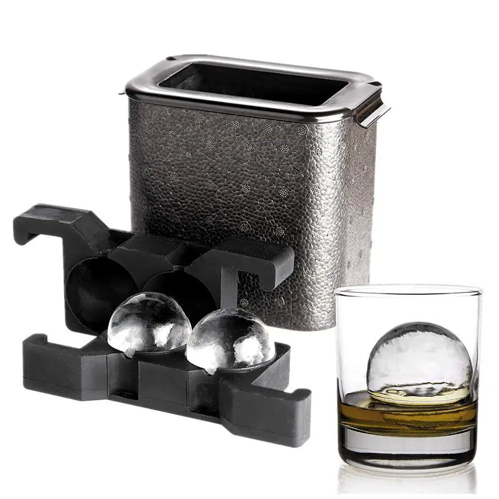 Clear Ice Ball Maker Silicone Ice Cube Maker Whiskey DIY Sphere Crystal Whiskey  Transparent Ice Mold Clear Tray Round Box - AliExpress