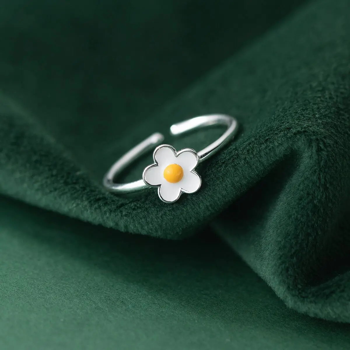 

925 Sterling Silver Geometric Unique Cute Flower Rings for Women Bohemian Adjustable Open Vintage Ring for Party Birthday Gift