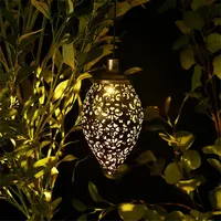 Outdoor Water Drop Shaped Solar Projection Light Waterproof Hollowed-out For Garden Patio Stair Fence Street Landscape Balcony O 2