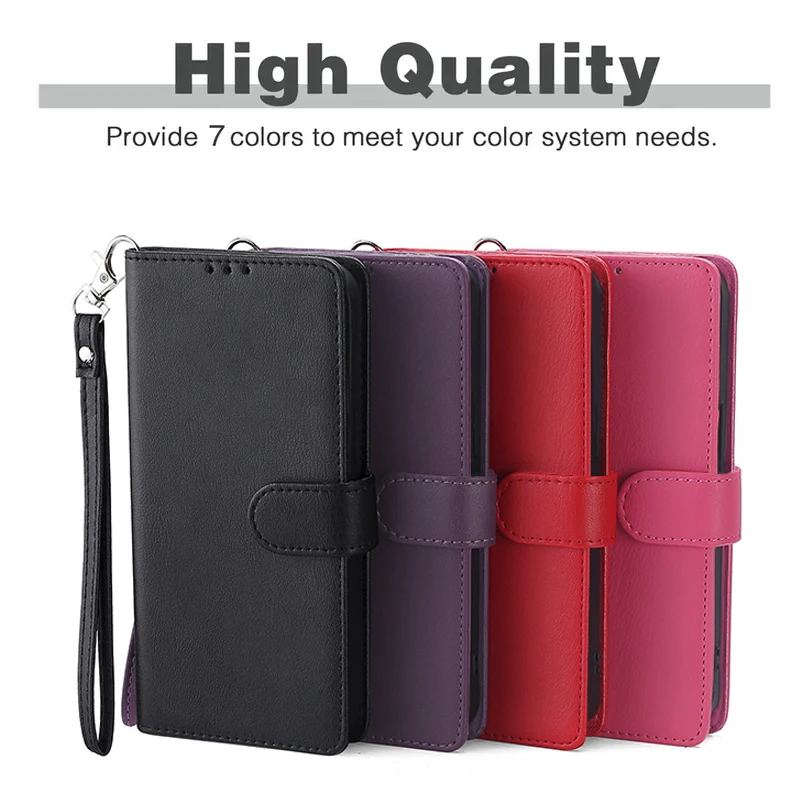 Luxury Leather Strap Wallet Case for Sony Xperia - Premium Phone Cover with Card Slots and Coque Bag