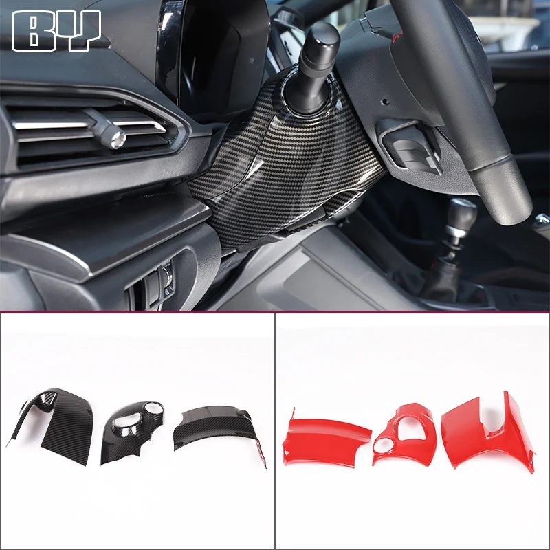 

For Subaru WRX 2022 2023 ABS Carbon Fiber Car Steering Wheel Steering Column Protective Cover Car Interior Accessories