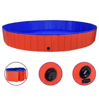 Piscine pliable pour chien pour se rafraîchir en été - Construction en PVC durable avec surface antidérapante et design compact, idéale pour les loisirs en plein air et le rafraîchissement des animaux de compagnie 1