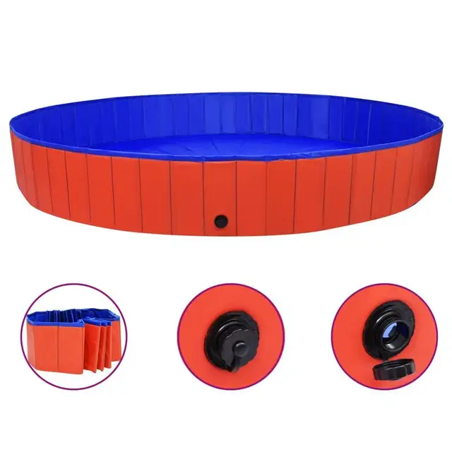 Piscine pliable pour chien pour se rafraîchir en été - Construction en PVC durable avec surface antidérapante et design compact, idéale pour les loisirs en plein air et le rafraîchissement des animaux de compagnie 1