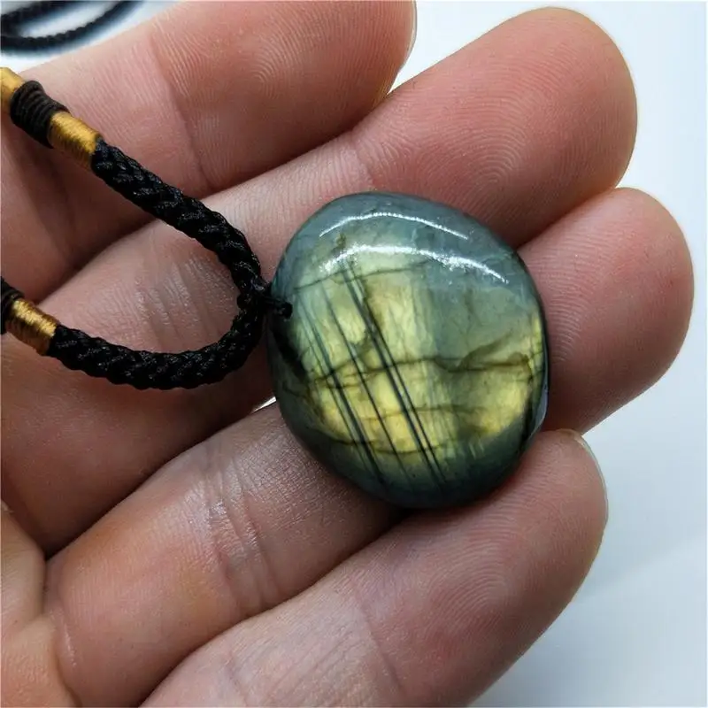 Natural Irregular Labradorite Pendant Necklaces Random Energy Stone Women Menwire Wrapped Pendant Lucky Necklace Moonstone 3