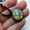 Natural Irregular Labradorite Pendant Necklaces Random Energy Stone Women Menwire Wrapped Pendant Lucky Necklace Moonstone 3
