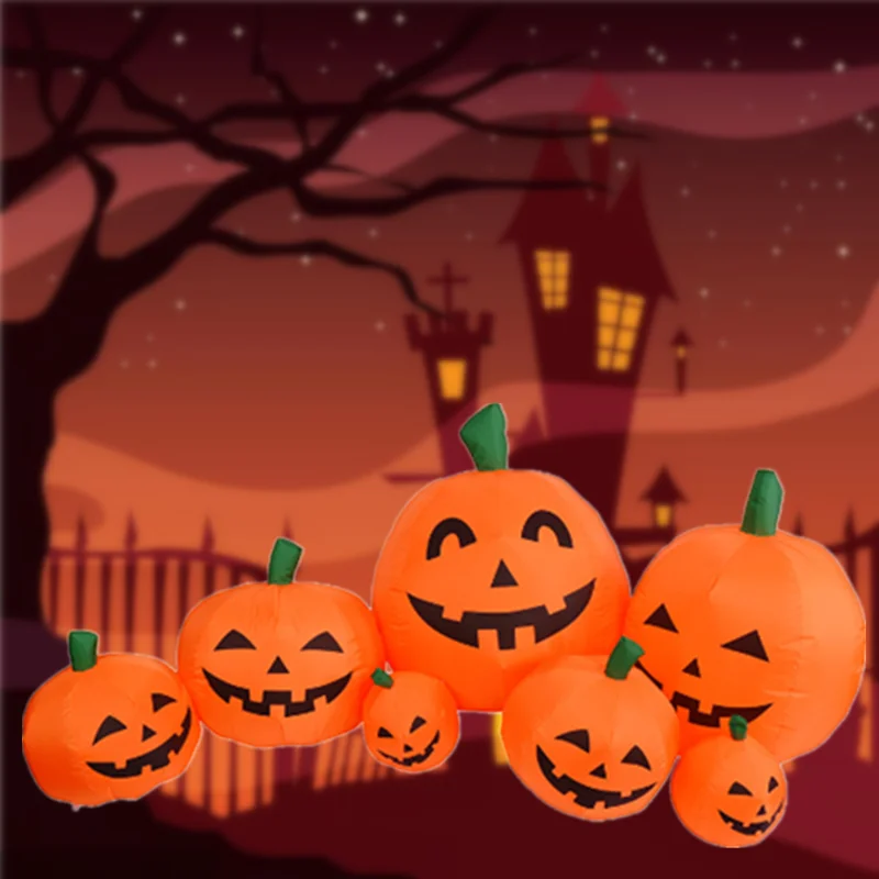 2.2M Halloween inflatable seven pumpkin LED horror garden home decoration party props courtyard lawn decoration