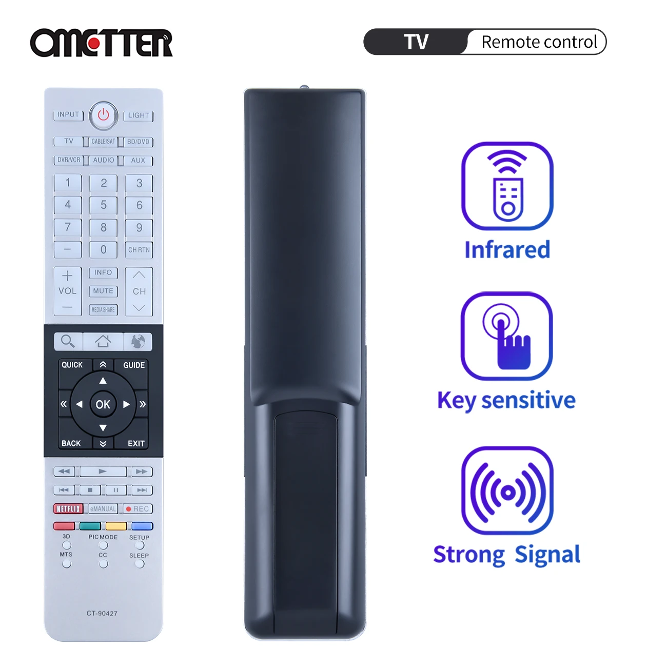 

CT-90427 For Toshiba TV Remote Control 58L7350U 65L7350U 58L9300U 65L9300U