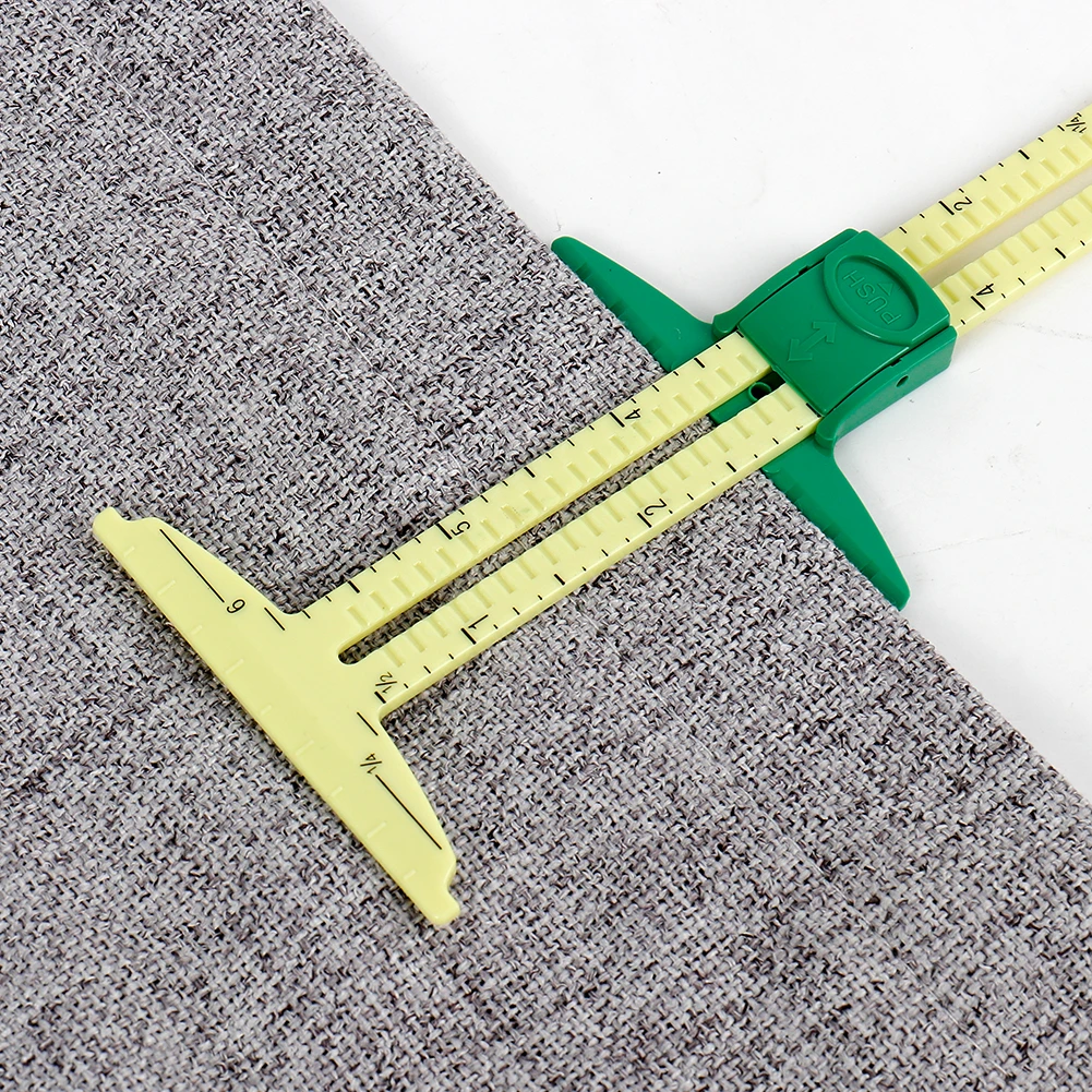 2 Pieces Sewing Gauge Metal Sliding Gauge Sewing Measuring Tool Quilting Gauge Ruler For Knitting Crafting Sewing Hemming Measuring Beginner Supplies
