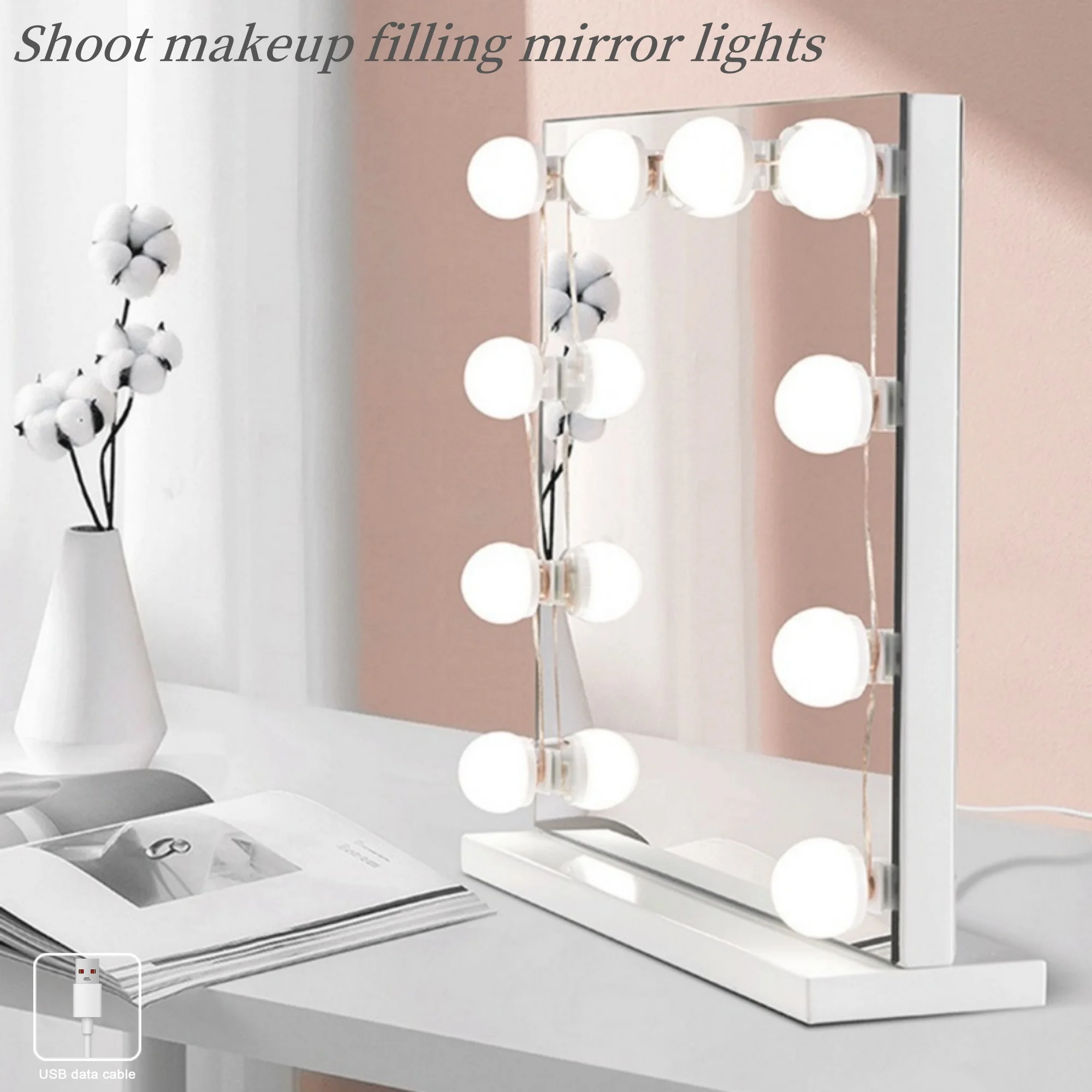 LED ring fill light bulb, photography, makeup fill light, USB plug, 3 colors, suitable for dressing room, studio, etc.
