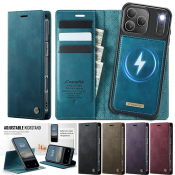 High Quality 2-in-1 Detachable Wallet Leather Magsafe Case For iPhone 17 Air 16 15 14 Plus 13 12 11 Pro Max Luxury Magnetic Flip 1