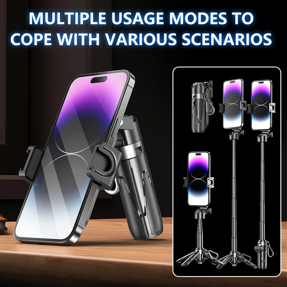 Xiaomi Handheld Selfie Stick Tripod Stand Foldable Phone Holder With Bluetooth Remote Portable Keychain for iPhone Smartphone selfie stick tripod cell phone selfie stick smartphone selfie stick selfie stick phone selfie tripod