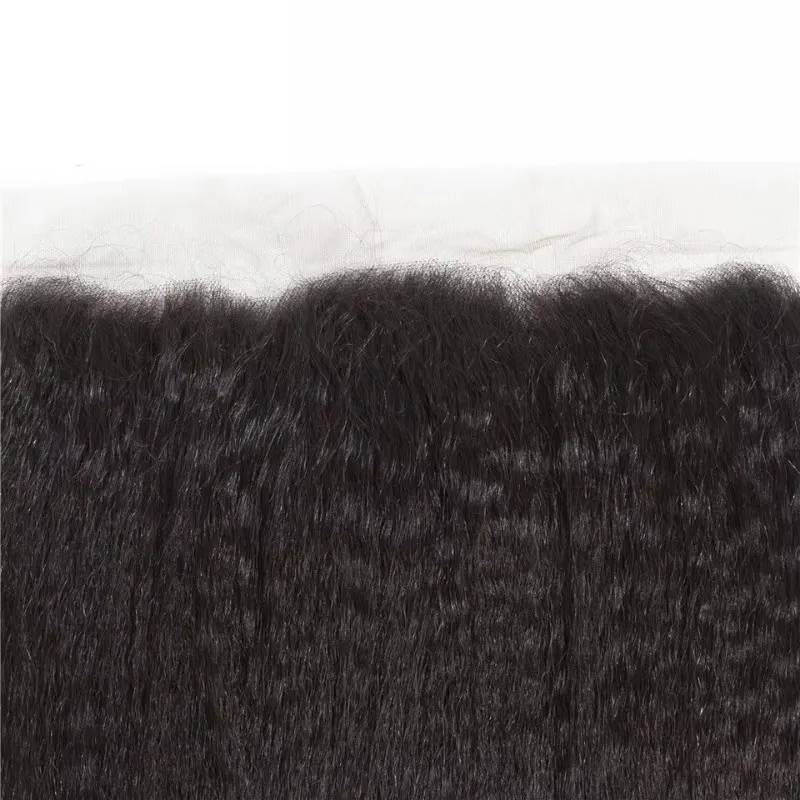 Kinky Straight 13x6 Lace Frontal Closure Human Hair Transparent Lace Frontal Brazilian Remy Hair Soft and Silky For Women