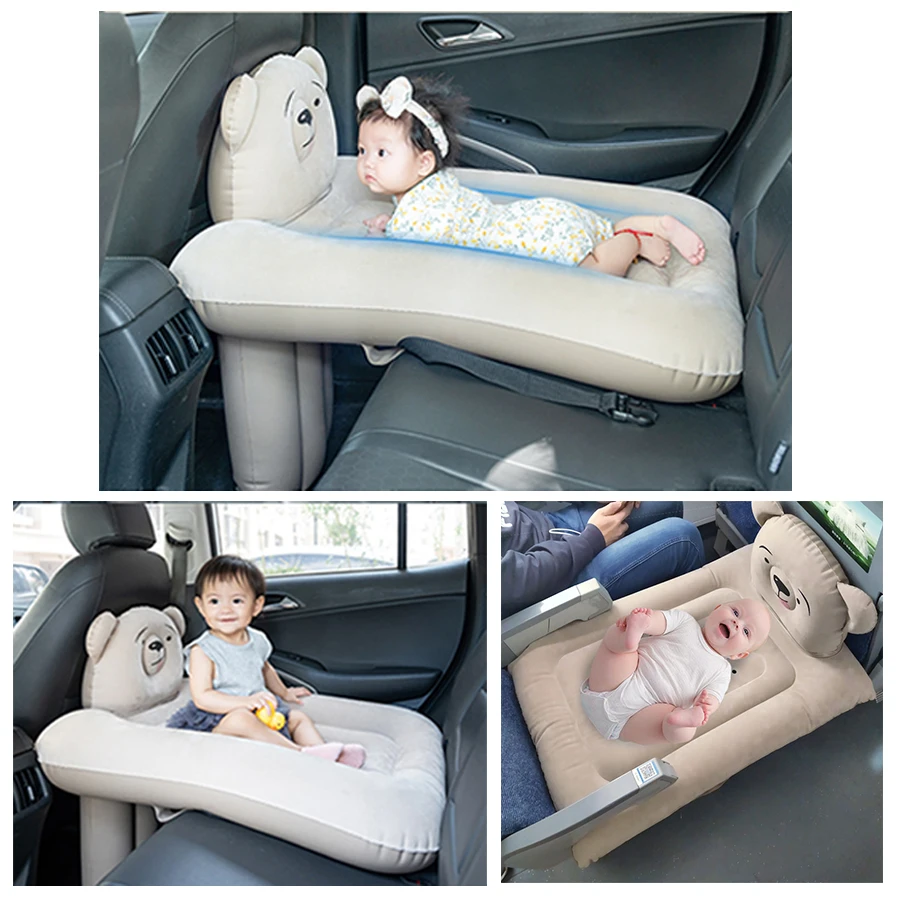 Cartoon Children Inflatable Travel Bed Airplane Car Highspeed Railway Sleep Air Matt Air Cushion Car Camping Interior Accessory