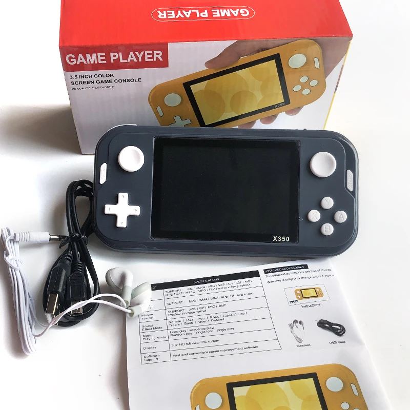 X350 Handheld Video Game Console Built-in 8600 portable Games Console 3.5 inch Screen Display 1200mAh battery Retro Game Player
