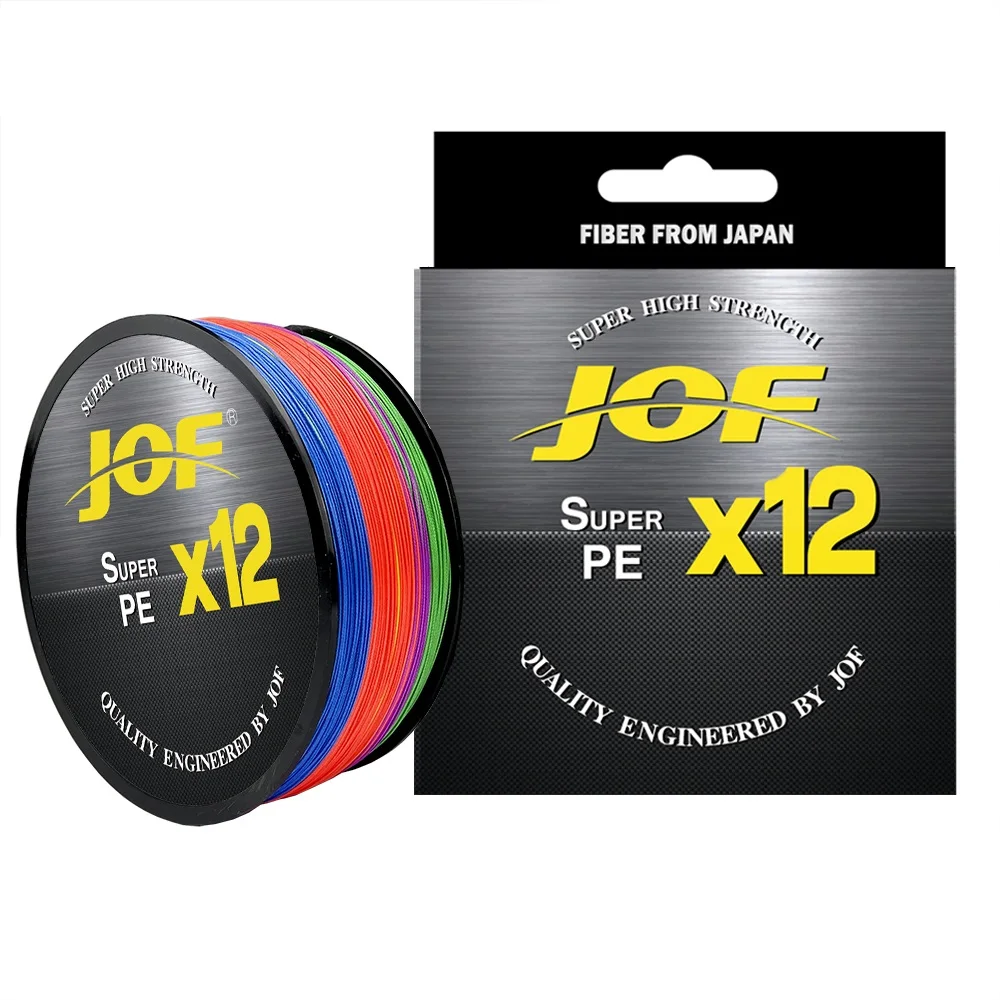 JOF X12 500M 300M Braided Fishing Line 12 Strands MultiColor Multifilament Saltwater PE Line 20 24 35 40 50 65 80LB 3