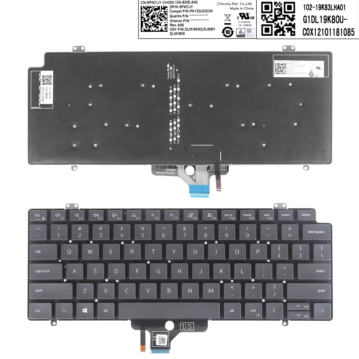 Tastiera Per Laptop Usa Per Dell Latitude 7410 7420 5420 Retroilluminata