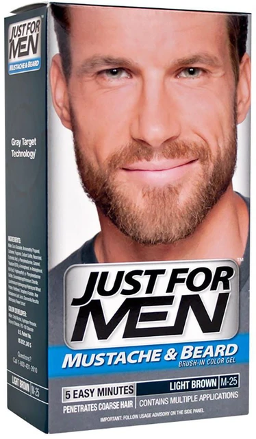 JUST FOR MEN Color Gel Mustache & Beard M-55 Real Black 1 Each (Pack of 2)