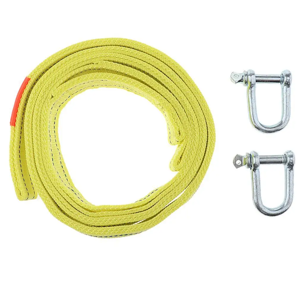 Strong 16 Ft Emergency Polyethylene Braid Tow Rope with Hooks ATV Car