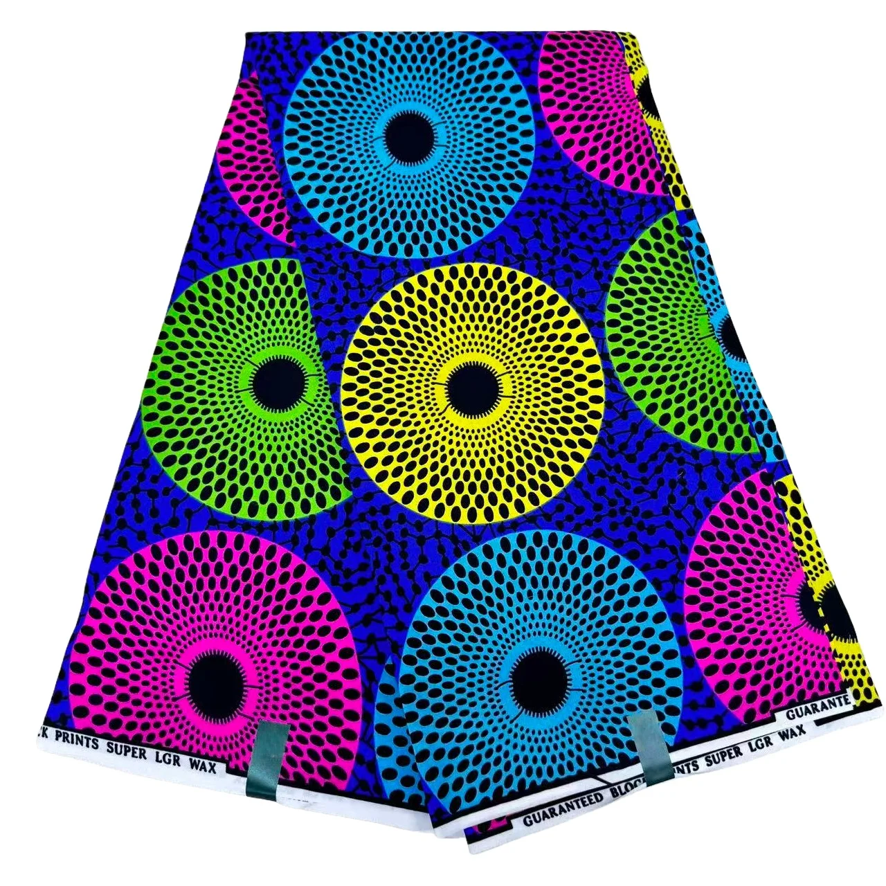 6yard Angola African Batik Fabric | Multi Color Geometric Classic ...