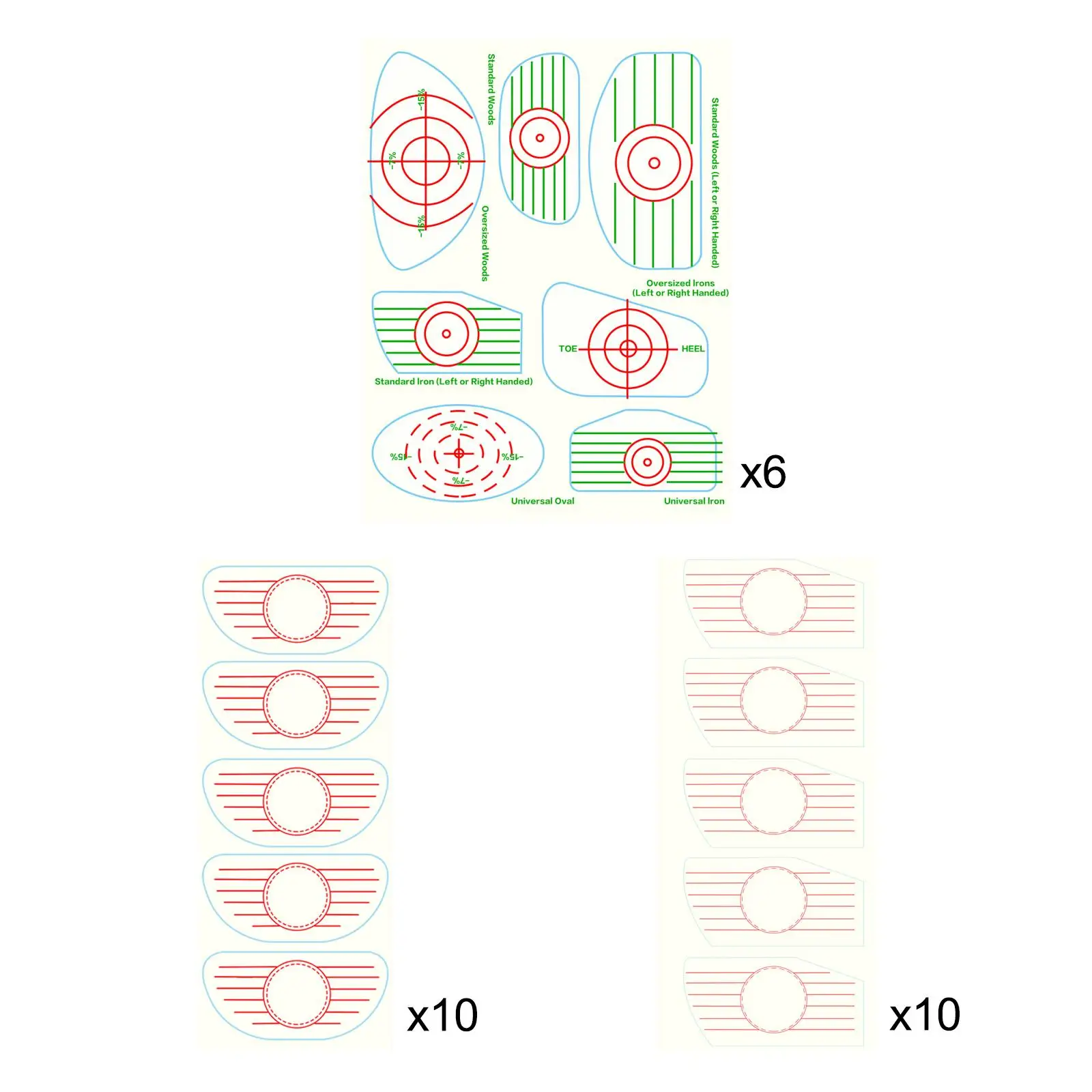 Golf Driver Impact Tape Labels Self Teaching Golf Club Impact Tape Stickers