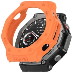 Durable TPU Silicone Smartwatch Protective Case - Soft Bumper Protector Shell - Amazfit T - rex 3 Pro (Orange)