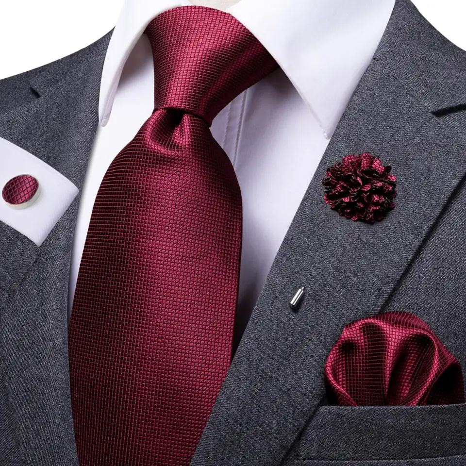burgundy tie set