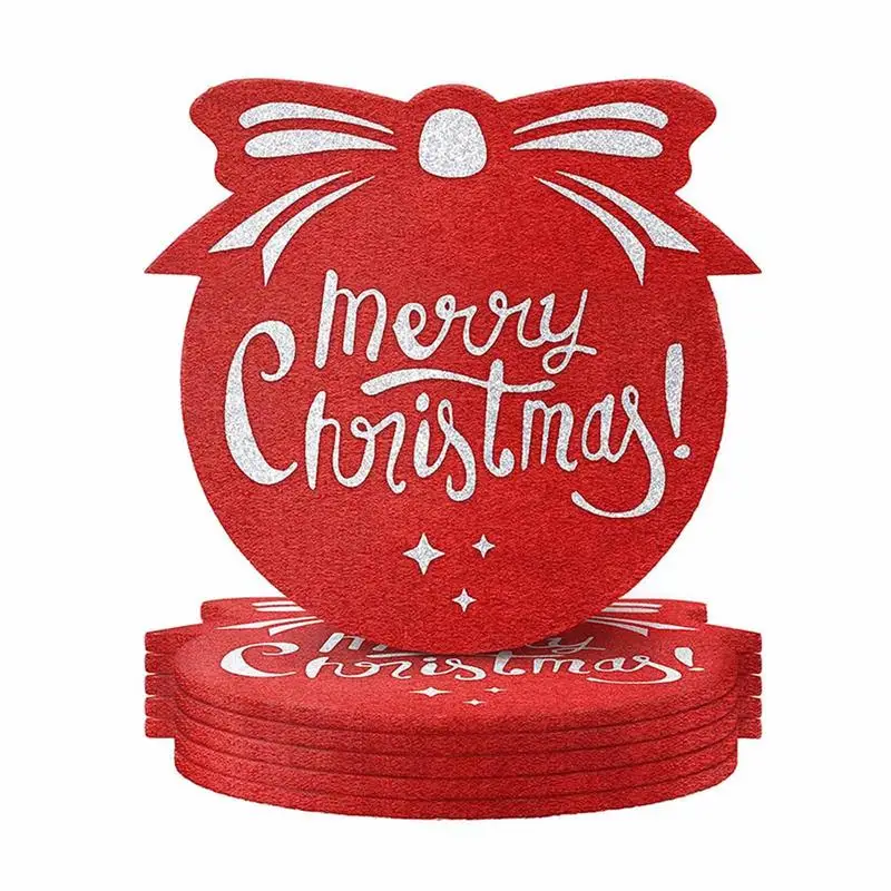 

Christmas Coaster For Drinks Round Shaped Coasters Heat Resistant Cup Mats Pack Of 6 Cool Soft Cup Coaster Table Coasters For