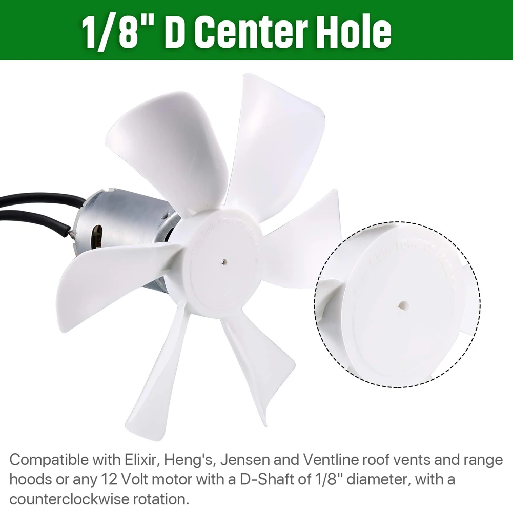 Replacement Vent Fan Blades D Hole RV Vent Fan Blade Replacement Fan Blade for Elixir Ventline 12 Volt Motor Roof Vent