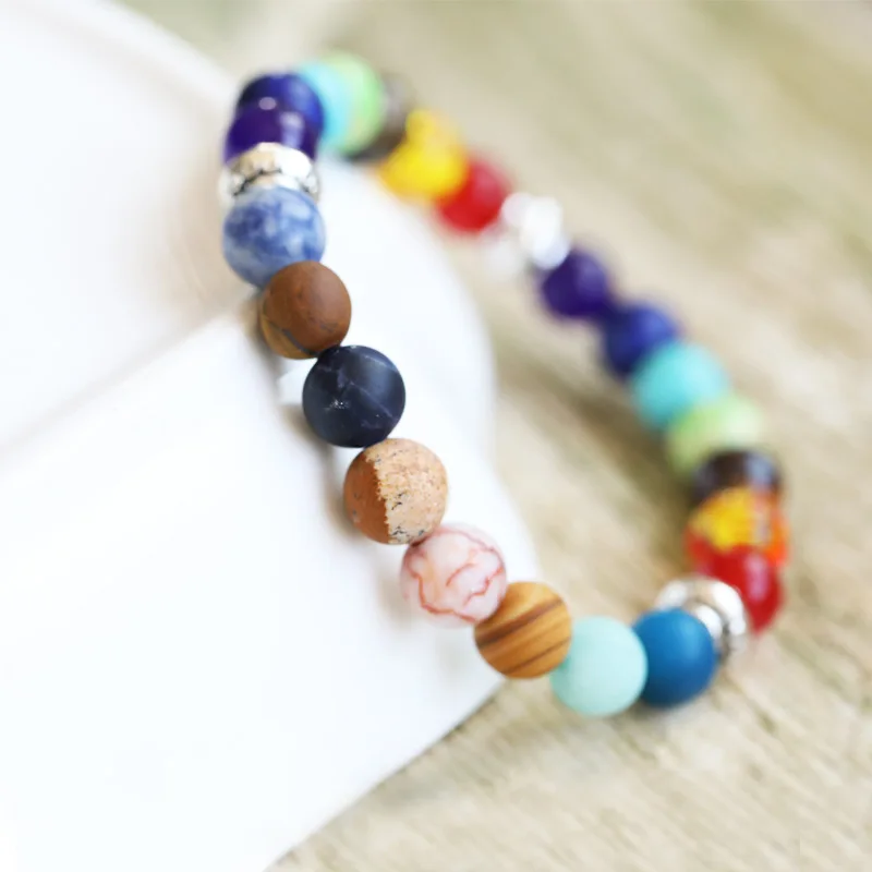 Eight Planets Natural Stone Beads Universe Yoga Chakra Galaxy Solar System  Beads For Jewelry Making Diy Women Bracelet - AliExpress