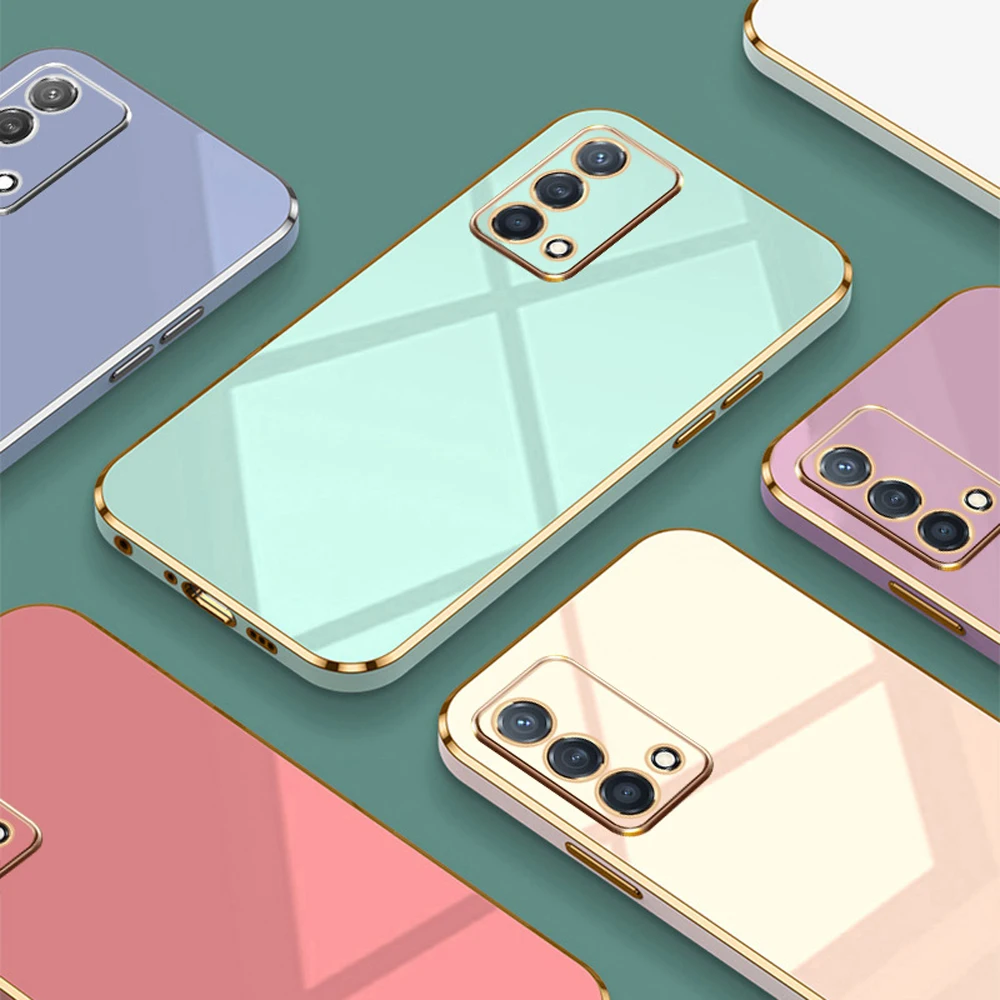 Luxury Square Plating ShockProof Silicone Phone Case for Realme GT Master Edition