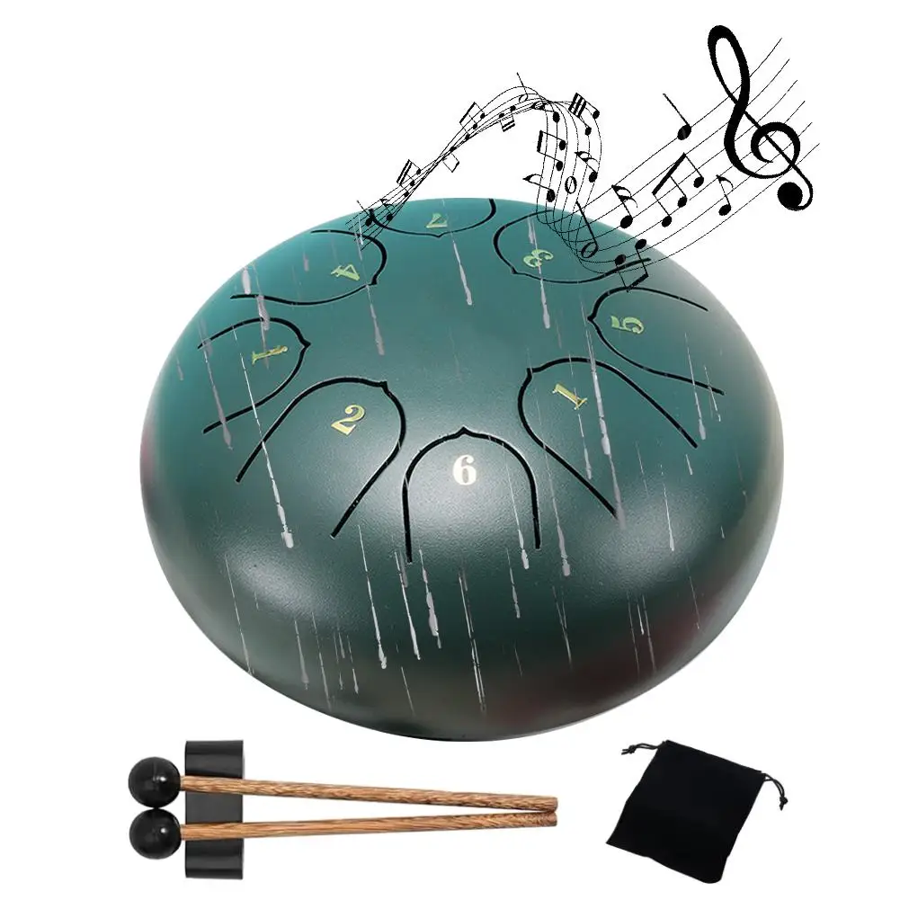 6inch 8 Tone Steel Tongue Drum Outdoor Rain Drum For Water Hand Drums With Storage Bag Music Education Yoga Meditation Gift V7n6 musical percussion instruments,tongue drum,rain drum instrument