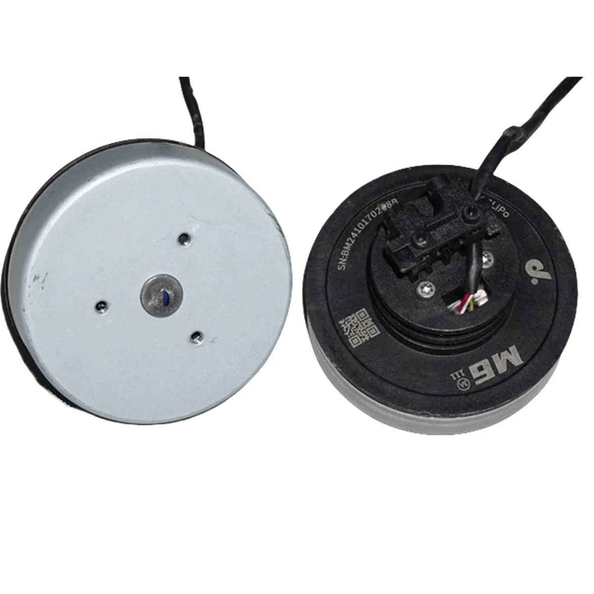 Moteur sans balais rotor externe 65mm aimant néodyme bus 485 pour robot RC, connectique détaillée.