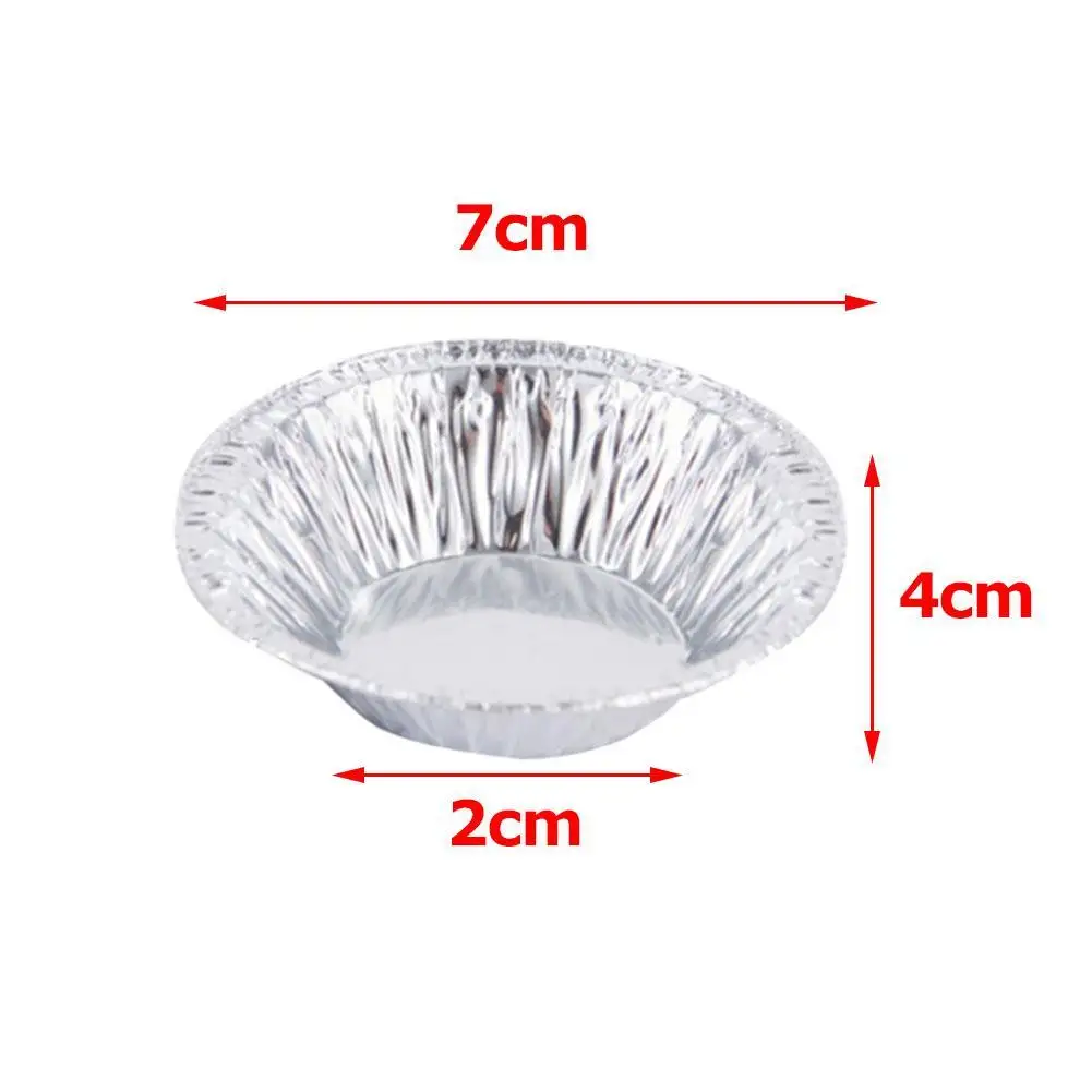 Disposable Baking Molds 100/200Pcs Egg Tart Molds Aluminum Foil Cupcake Mold Disposable Cake Cookie Mold Mini Pot Egg Tart Molds Baking Tray Tartlets