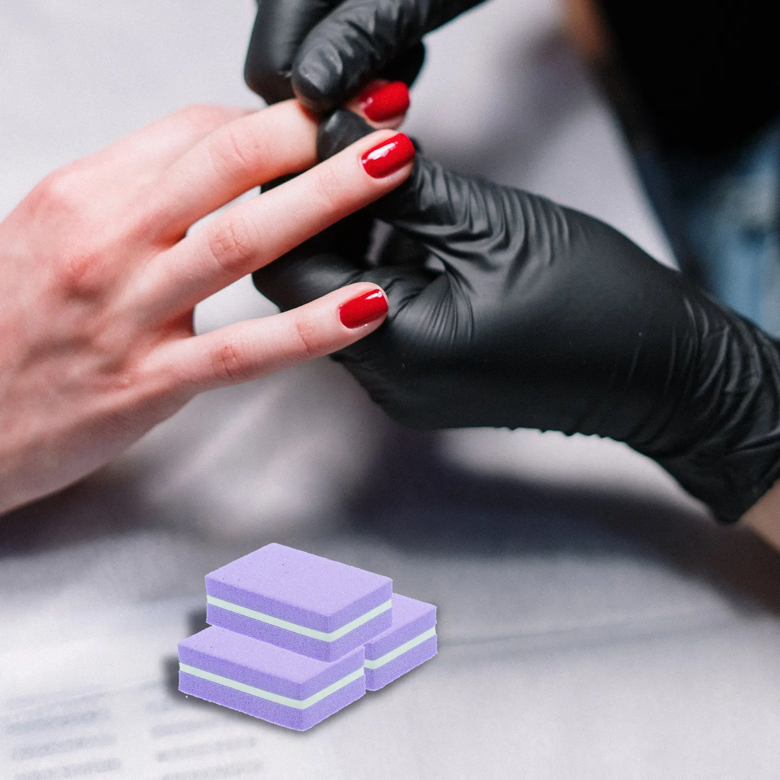 50개 네일 버퍼 블록 전문가용 부드러운 스펀지 버핑 블록 (천연 네일, 젤 폴리쉬, 매니큐어, 페디큐어, 네일 아트용)