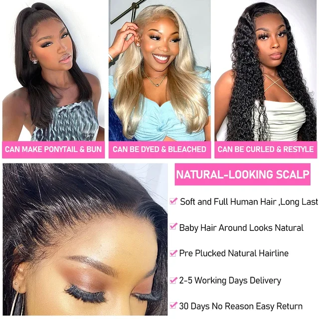 Malaysian Straight Lace Front Wig For Women Human Hair Wigs 4x4 Lace Closure Wig ISEE HAIR Straight 13x4 Lace Frontal Wig 5